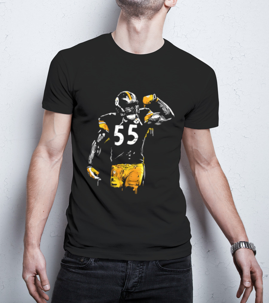 Pittsburgh Steelers Number 55 Football Player Drip T-Shirt