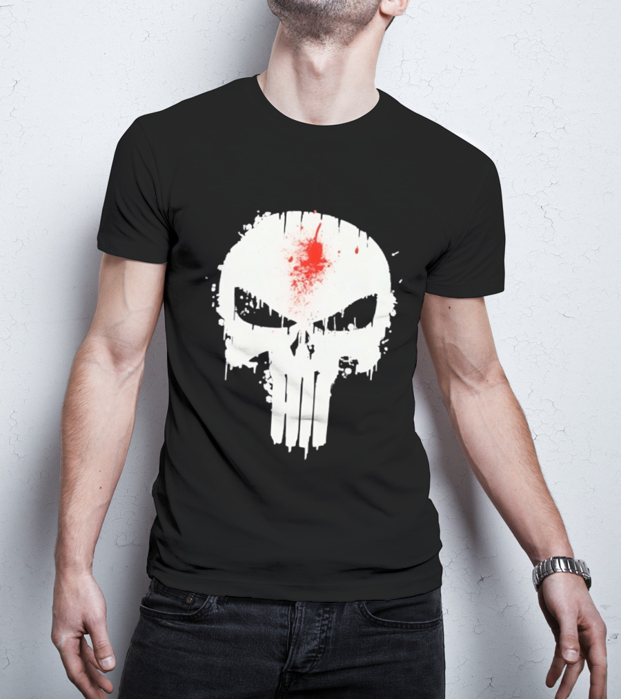Punisher Skull Bleeding Head Shot T-Shirt