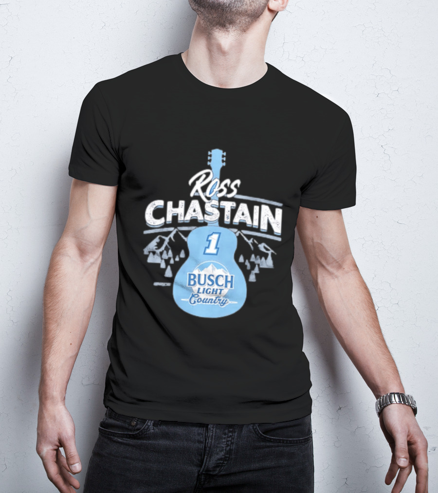 Ross Chastain No 1 Busch Light Country Guitar T-Shirt