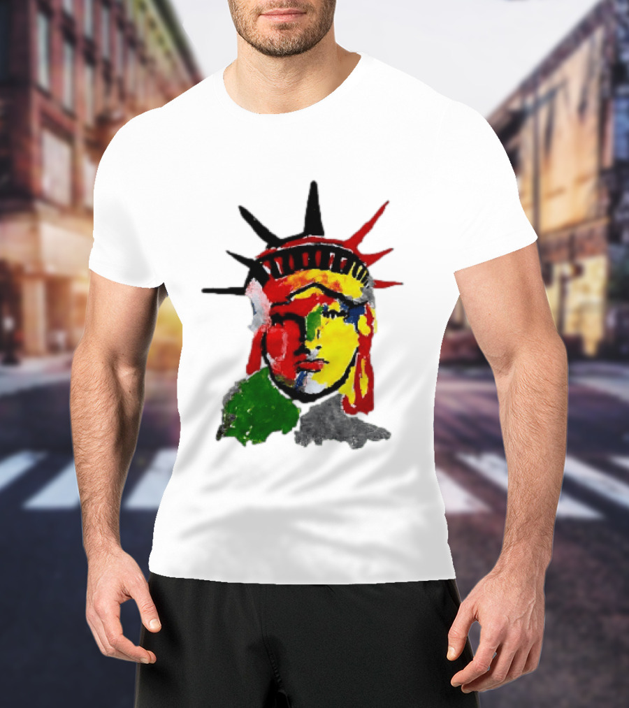 Liberty Pop Statue Of Liberty Paint Splatter T-Shirt