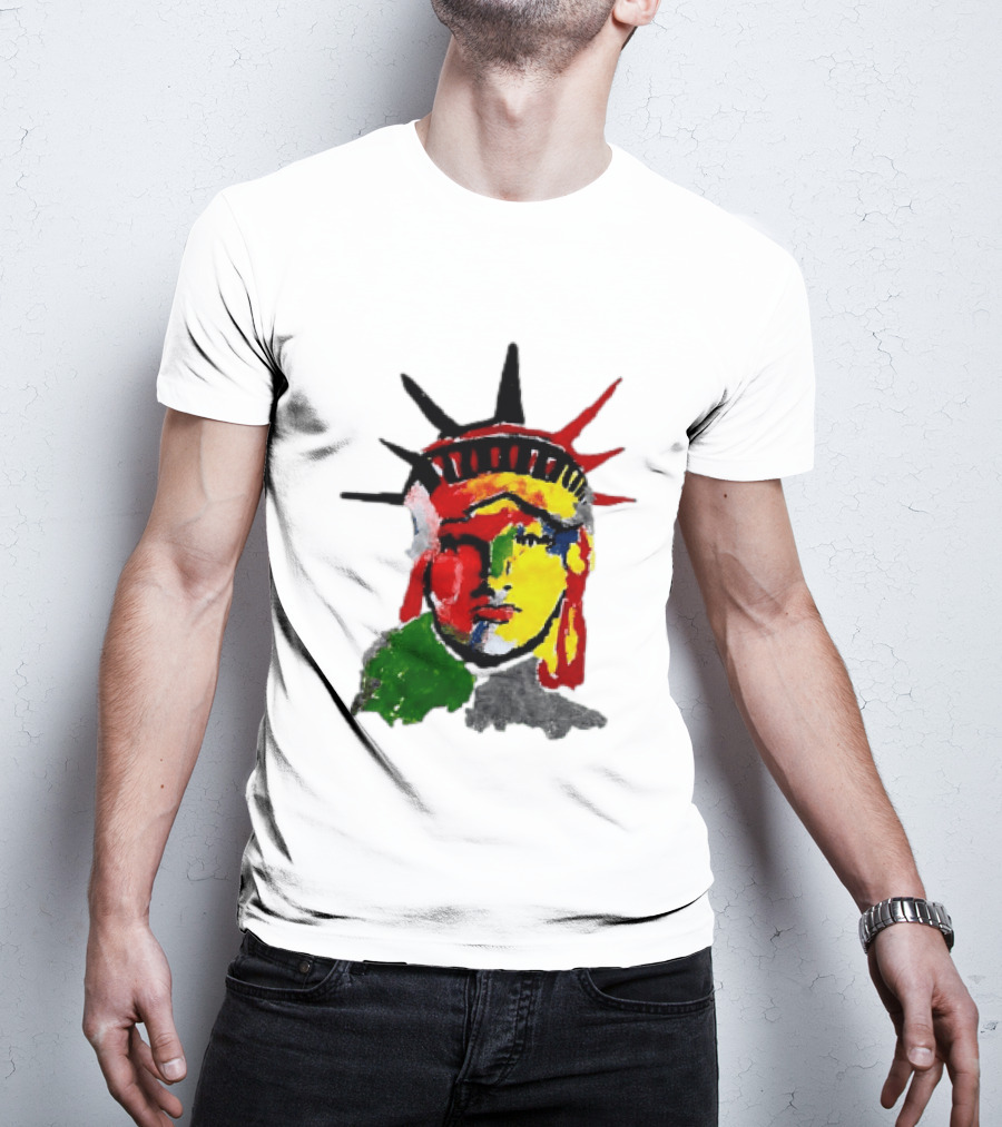 Liberty Pop Statue Of Liberty Paint Splatter T-Shirt