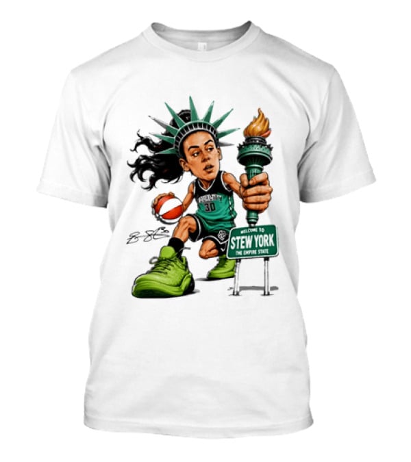 New York Liberty Breanna Stewart Stew York Torch Statue Basketball T-Shirt