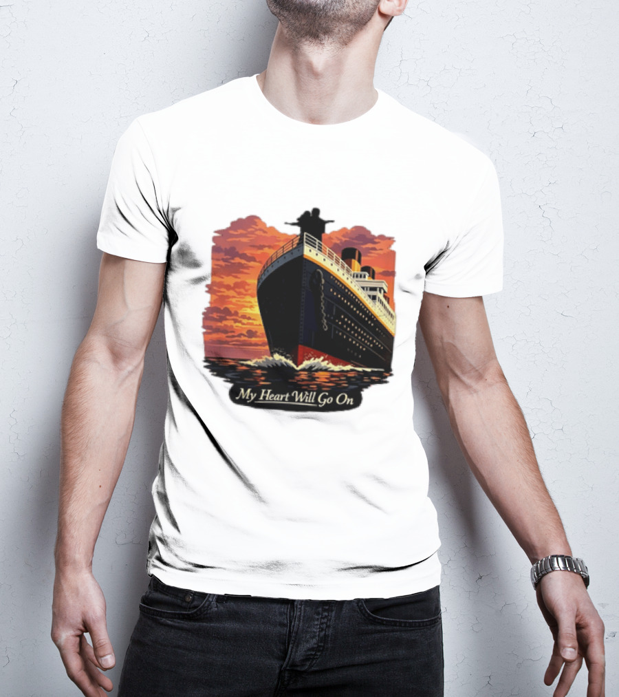 Titanic Sunset Scene My Heart Will Go On Jack And Rose T-Shirt