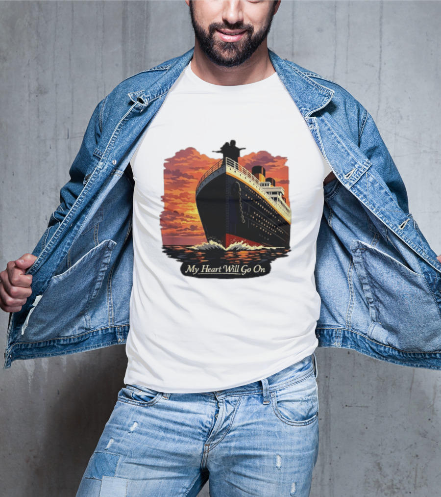 Titanic Sunset Scene My Heart Will Go On Jack And Rose T-Shirt