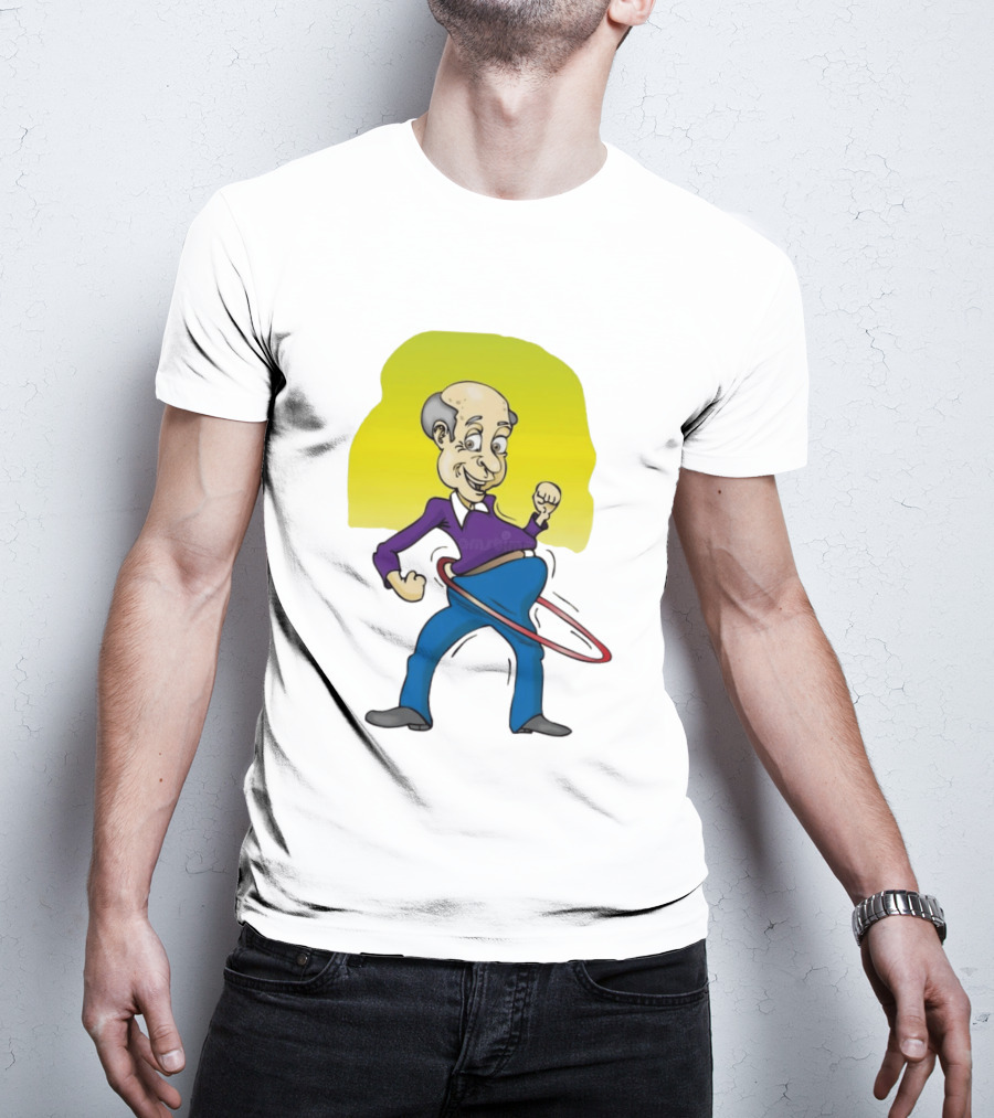 Elderly Man Hula Hooping Joyfully With Fist Pump T-Shirt
