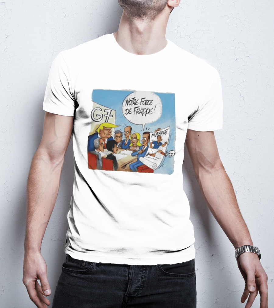G7 Notre Force De Frappe Mbappe Cartoon Conference Scene T-Shirt