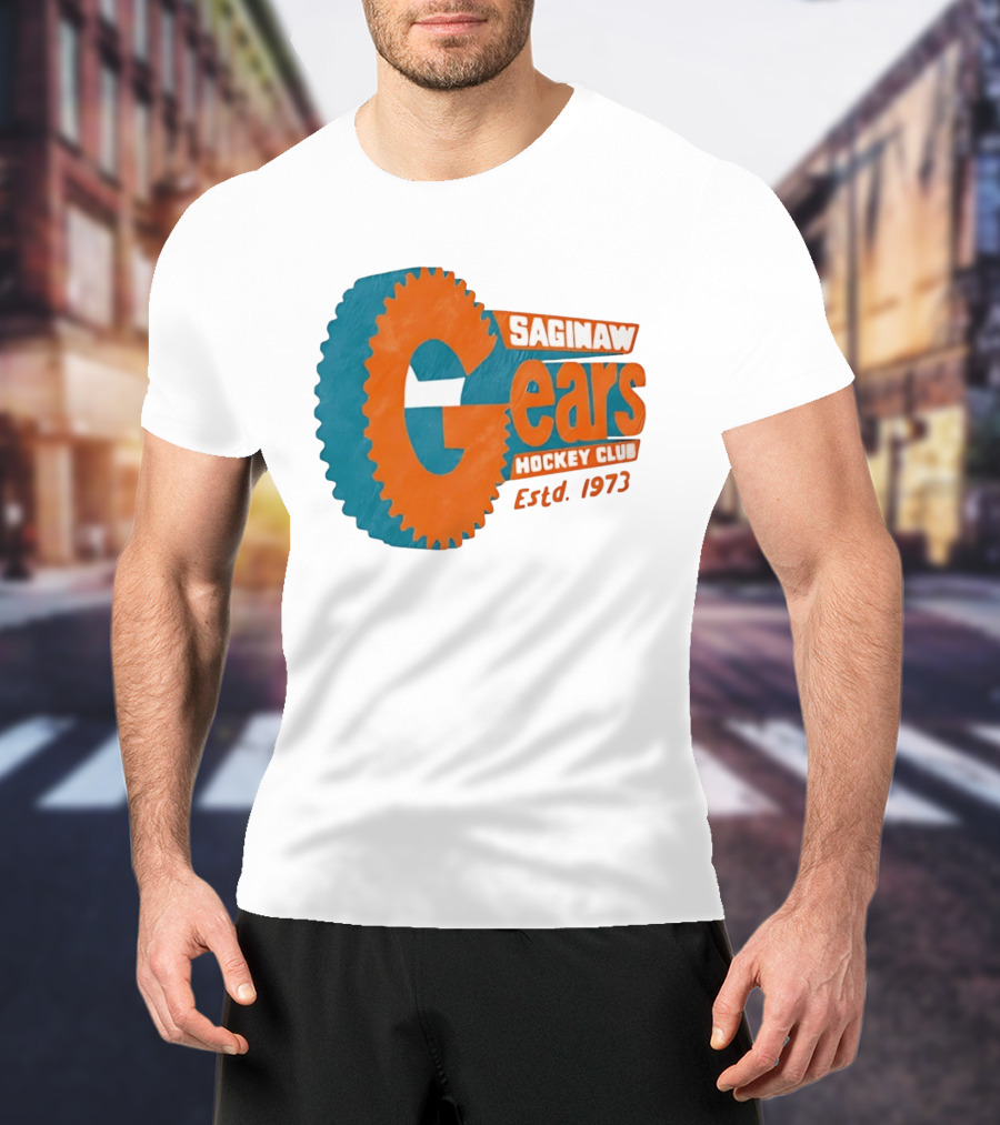 Saginaw Gears Hockey Club Estd 1973 Retro Team T-Shirt