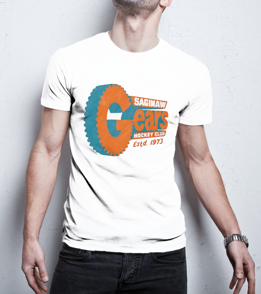 Saginaw Gears Hockey Club Estd 1973 Retro Team T-Shirt