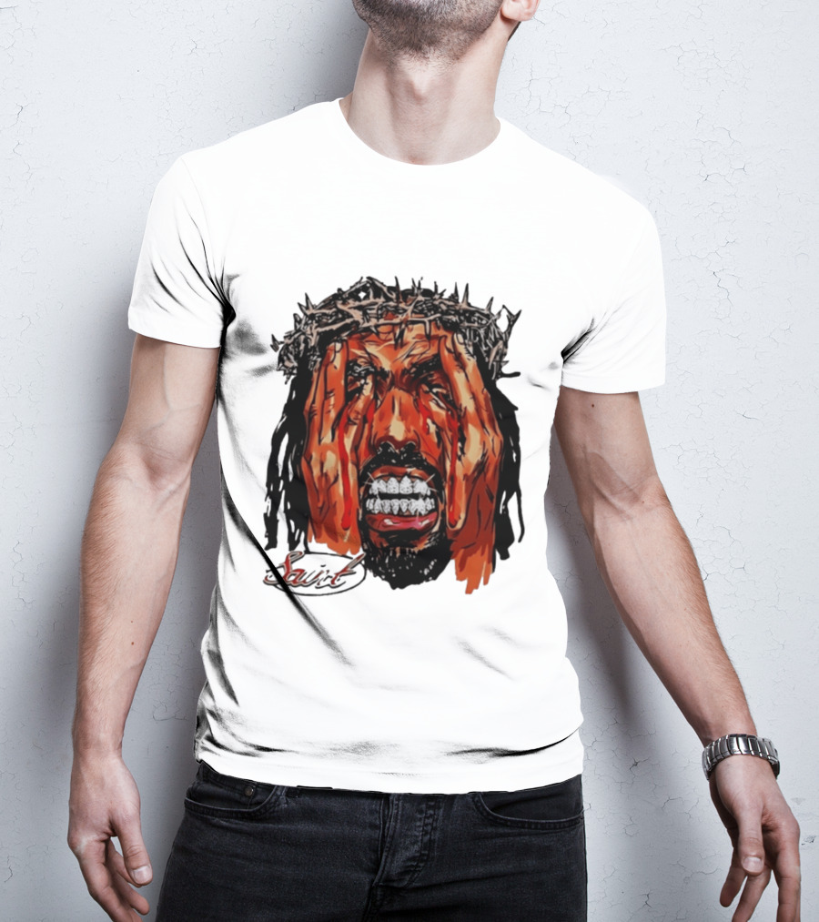 Saint Jesus Crown Of Thorns Diamond Grillz T-Shirt