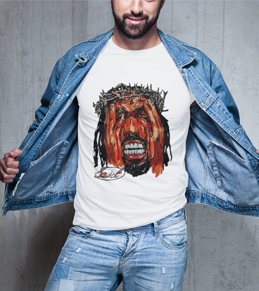 Saint Jesus Crown Of Thorns Diamond Grillz T-Shirt