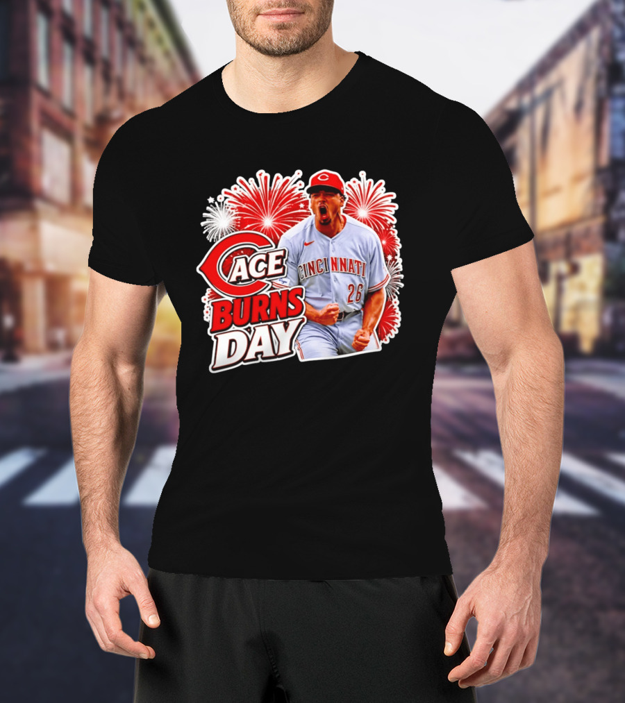Cincinnati Reds Ace Burns Day Celebration With Fireworks T-Shirt