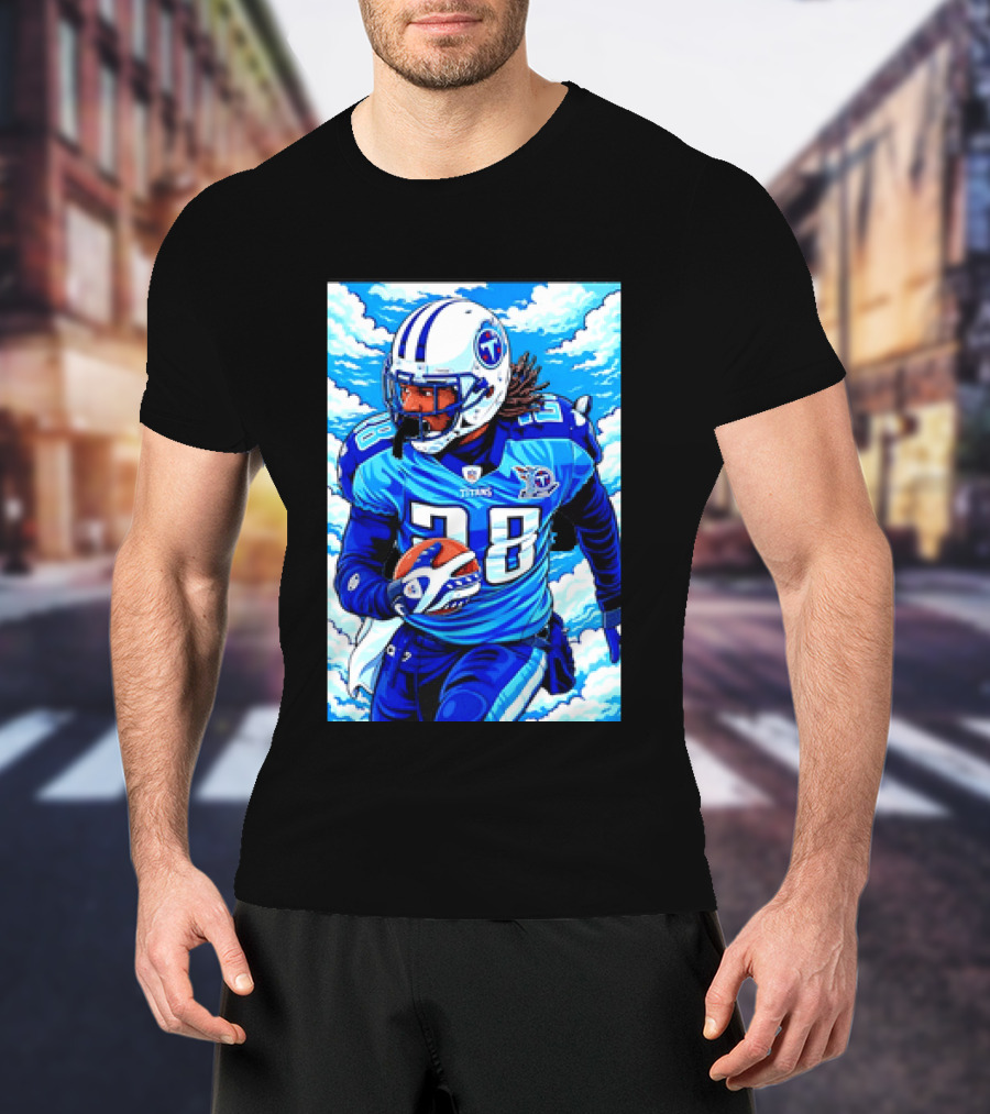 Chris Johnson 28 Tennessee Titans Running Back Football T-Shirt