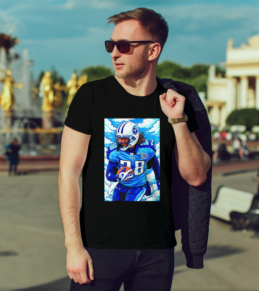 Chris Johnson 28 Tennessee Titans Running Back Football T-Shirt