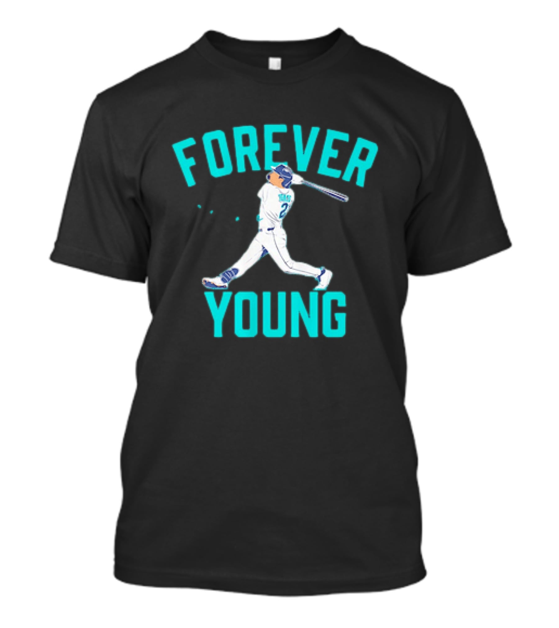 Forever Young Seattle Mariners Cole Young Swinging Baseball T-Shirt