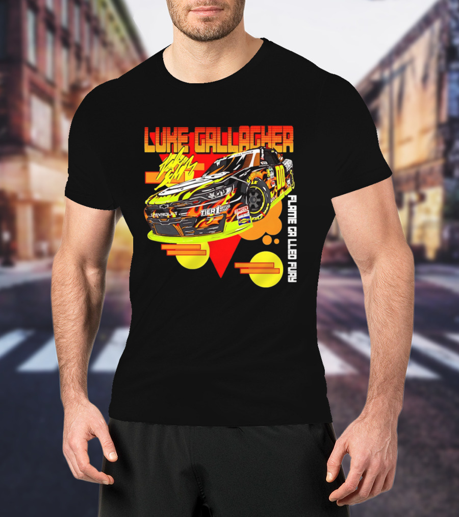 Luke Gallagher Flame Grilled Fury Tier 1 Racing 00 Car T-Shirt