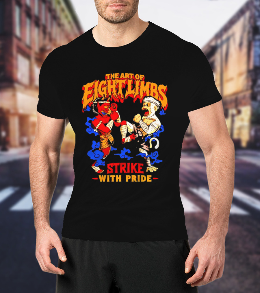 The Art Of Eight Limbs Strike With Pride Muay Thai Oni Hanuman T-Shirt