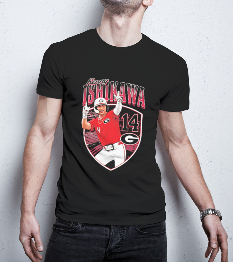 Kenny Ishikawa Georgia Bulldogs 14 Action Pose T-Shirt
