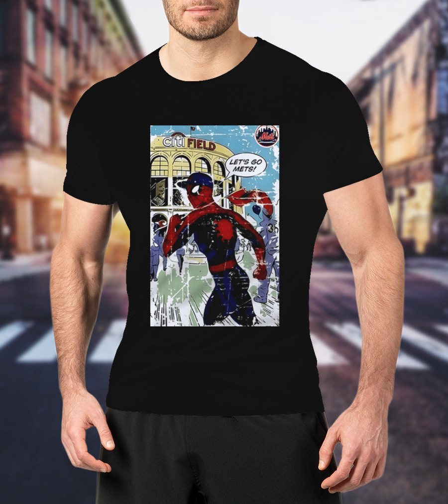 Citi Field New York Mets Spider Man Let's Go Mets 2026 T-Shirt