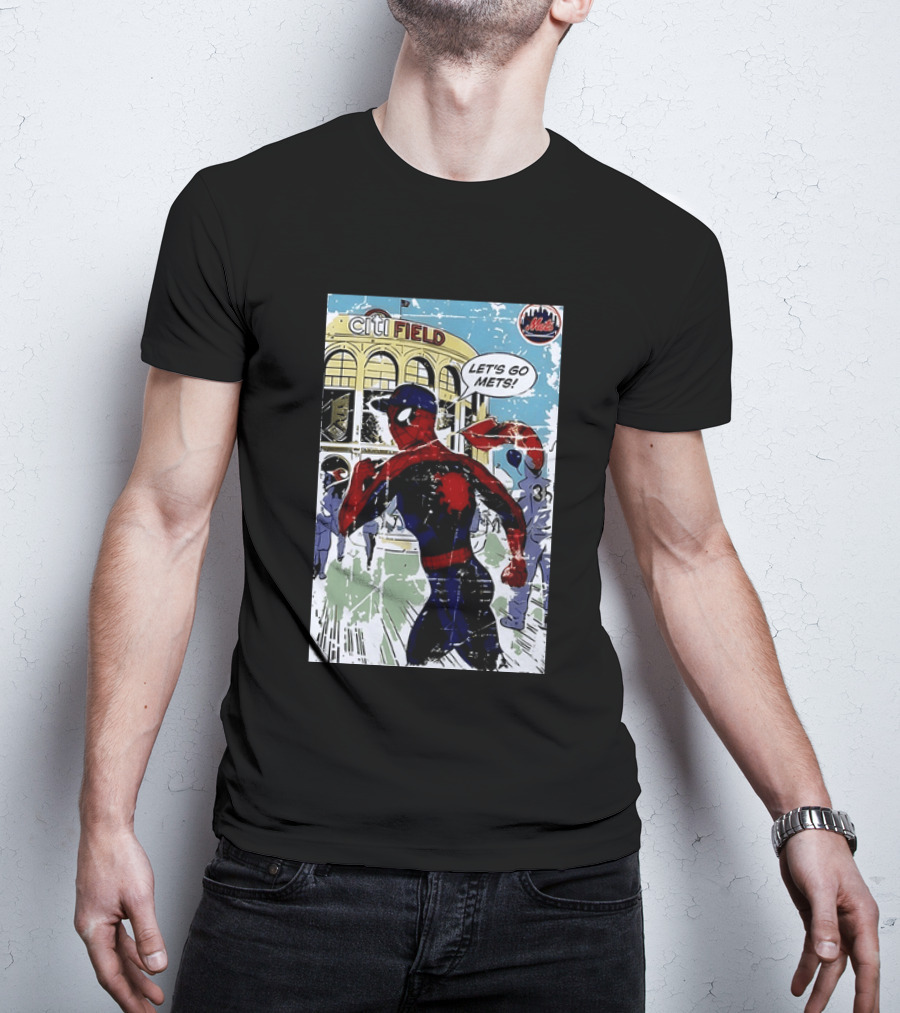 Citi Field New York Mets Spider Man Let's Go Mets 2026 T-Shirt