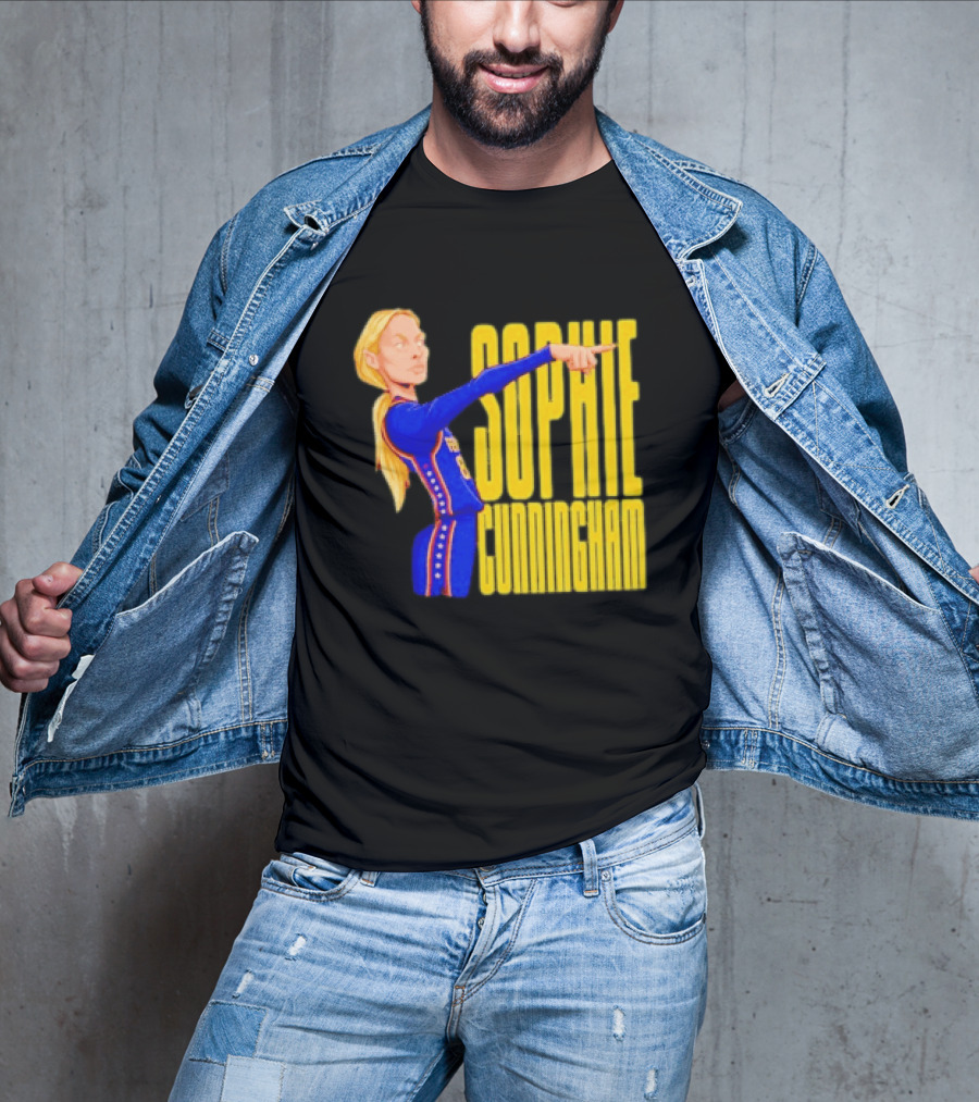 Sophie Cunningham Cartoon Indiana Fever Pointing T-Shirt