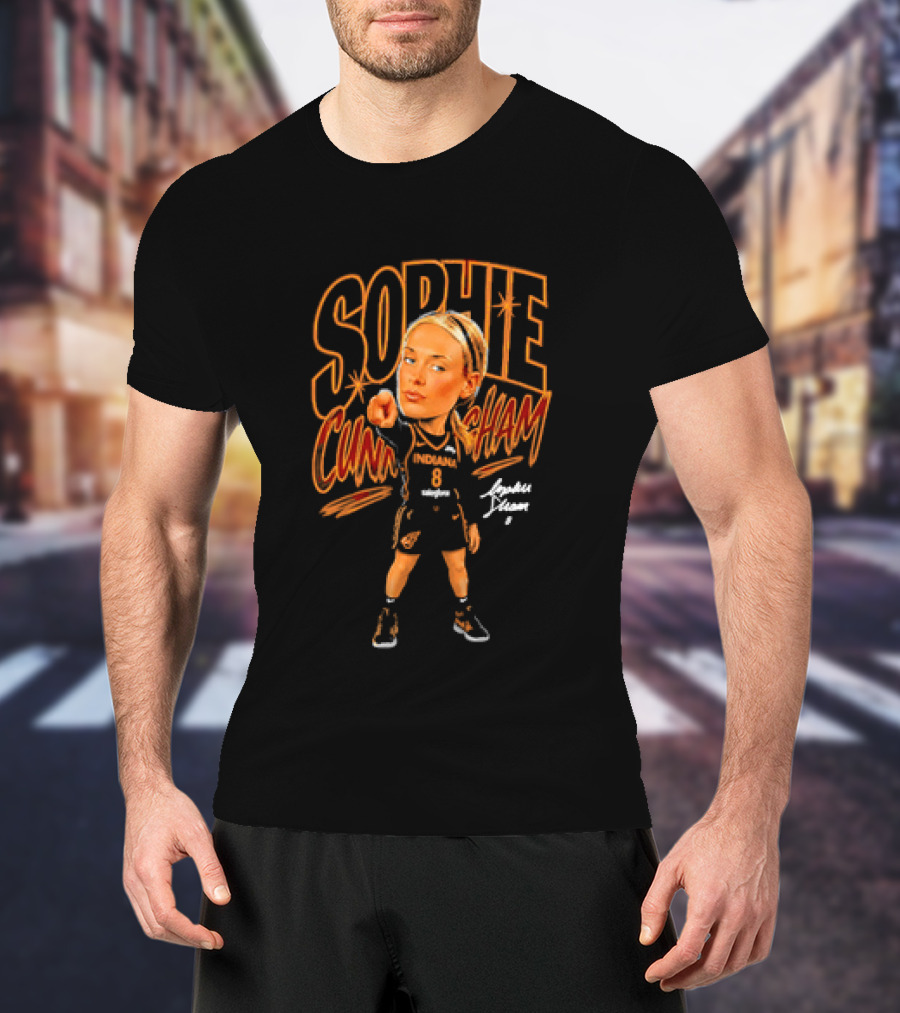 Sophie Cunningham Indiana Fever Point 90s Caricature Basketball Player T-Shirt