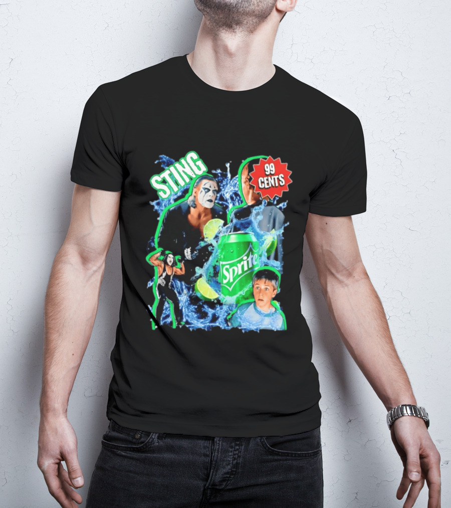 Sting WCW Sprite 99 Cents Lime Water Splash Wrestling T-Shirt