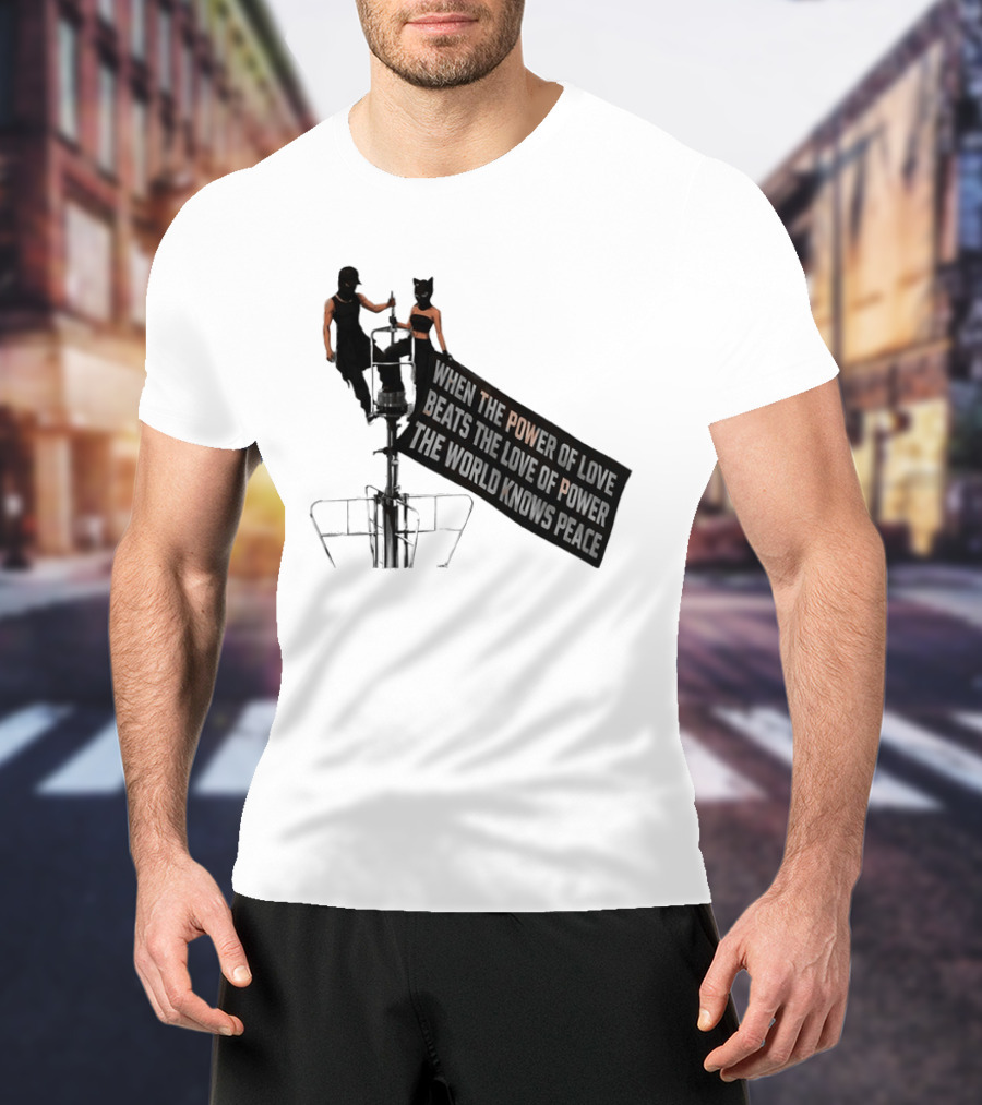 Angela Nikolau Ivan Beerkus Empire State Building Power Of Love Overpowering Love Of Power T-Shirt