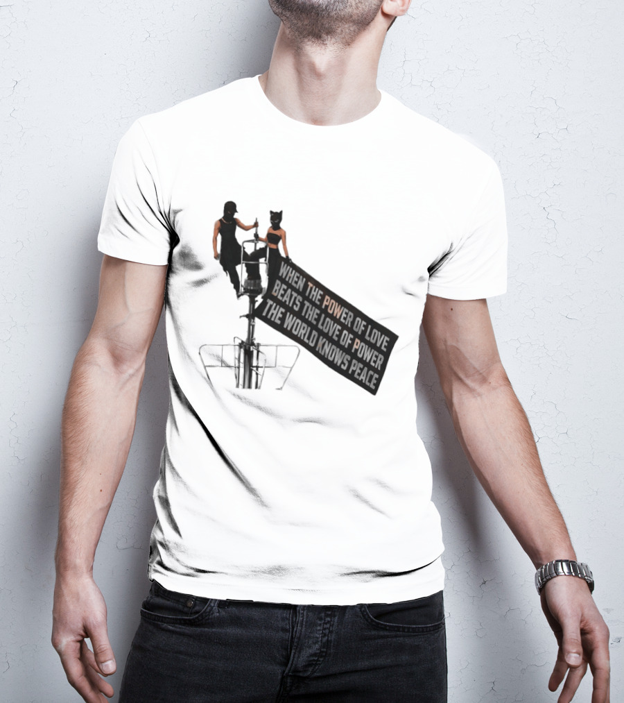 Angela Nikolau Ivan Beerkus Empire State Building Power Of Love Overpowering Love Of Power T-Shirt
