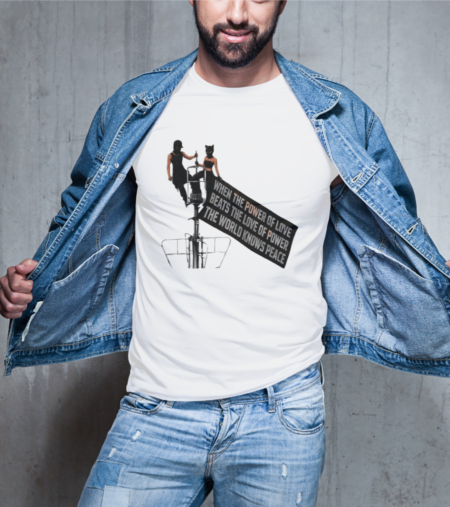 Angela Nikolau Ivan Beerkus Empire State Building Power Of Love Overpowering Love Of Power T-Shirt