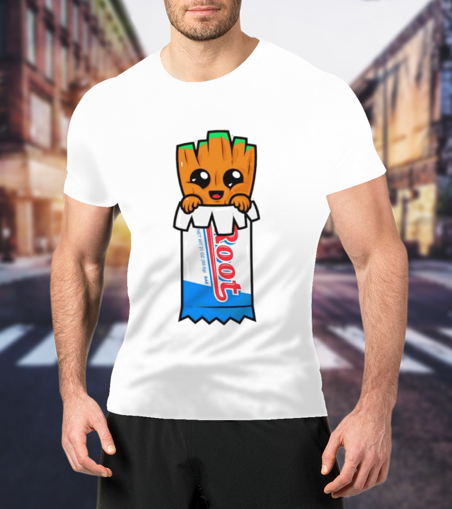 Baby Groot Guardians Of The Galaxy Root Candy Cartoon T-Shirt