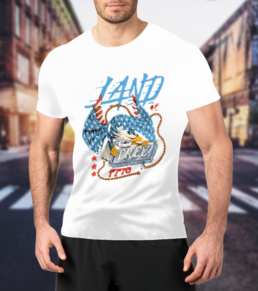 Land Of The Free 1776 Bald Eagle Patriotism T-Shirt