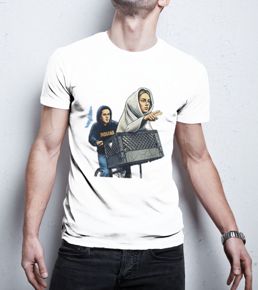 Caitlin Clark Sophie Cunningham E.T. Indiana Bike Basket T-Shirt