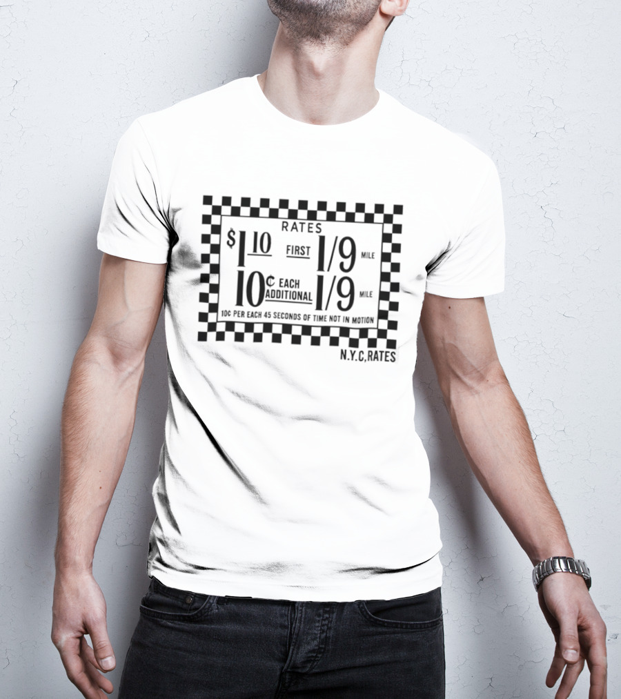 N.Y.C. Taxi Rates Checkerboard T-Shirt
