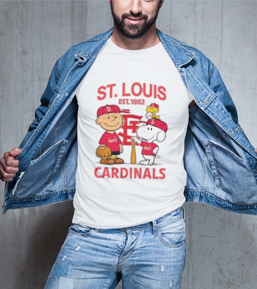 St. Louis Cardinals Est 1882 Charlie Brown Snoopy Woodstock MLB T-Shirt