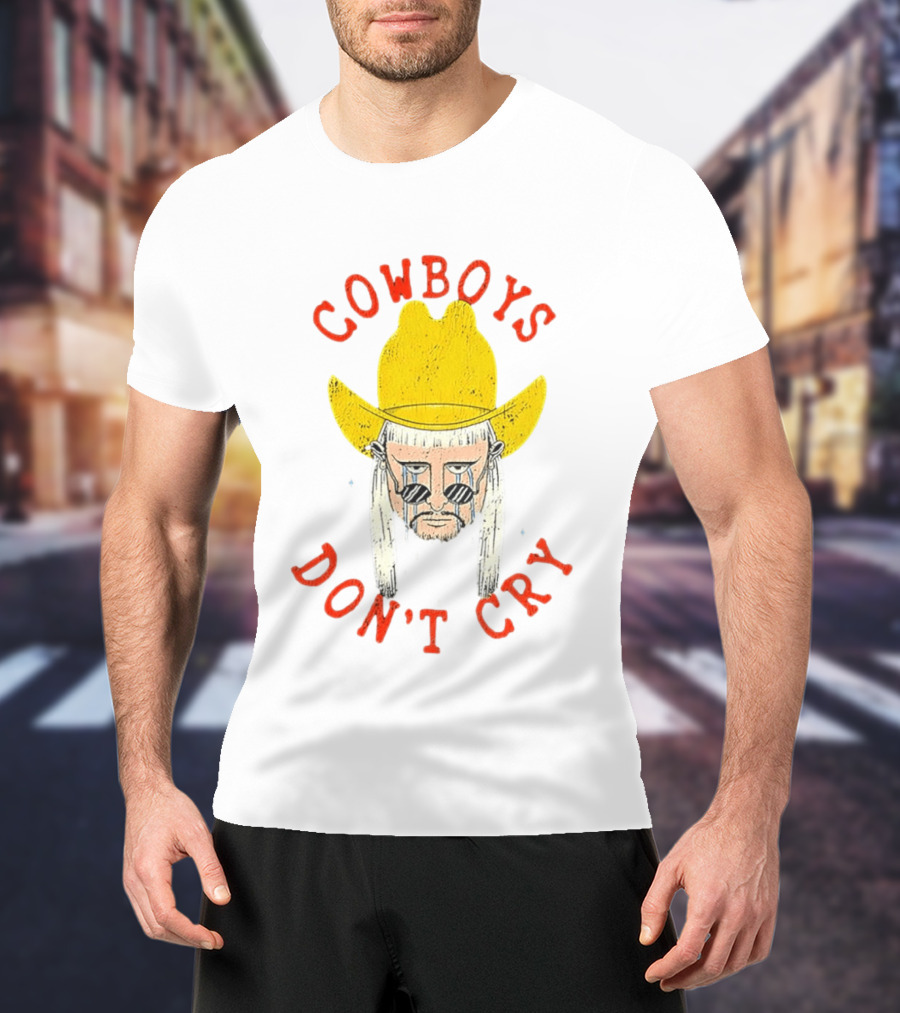 Cowboys Don't Cry Yellow Hat Sad Face T-Shirt