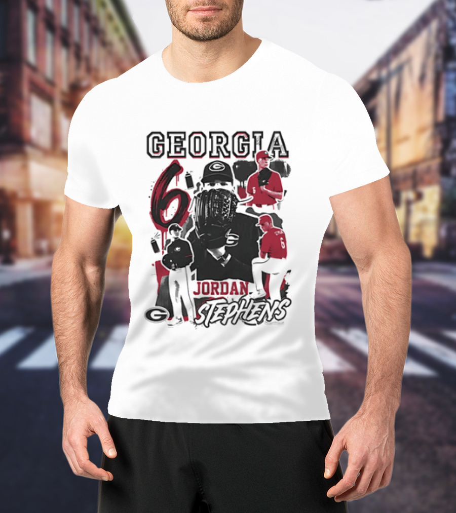 Georgia Bulldogs 6 Jordan Stephens Football T-Shirt