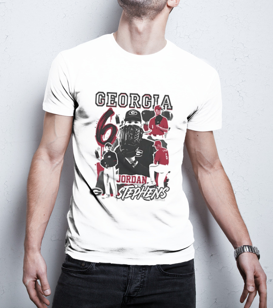 Georgia Bulldogs 6 Jordan Stephens Football T-Shirt