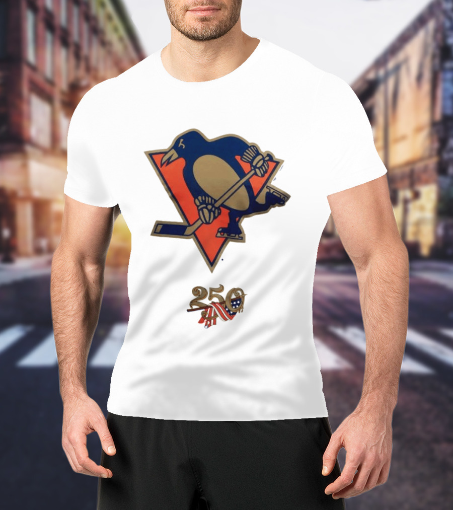 Pittsburgh Penguins 250 Logo Vintage Hockey Anniversary T-Shirt