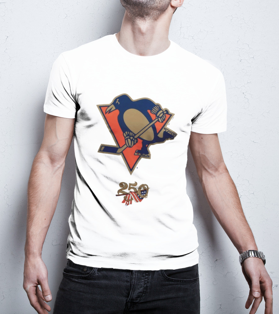 Pittsburgh Penguins 250 Logo Vintage Hockey Anniversary T-Shirt