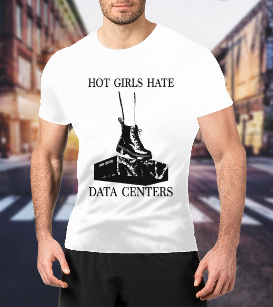 Hot Girls Hate Data Centers With Boots Stomping Computers T-Shirt