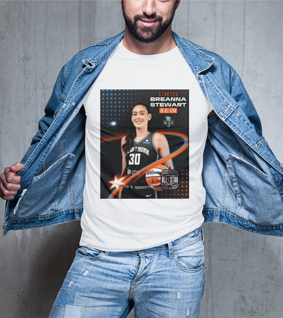 Starter Breanna Stewart 8X All Star New York Liberty AT&T WNBA All Star Chicago T-Shirt