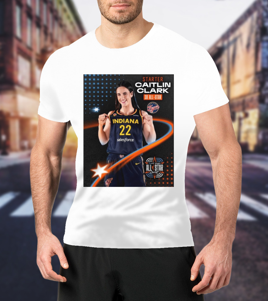 Starter Caitlin Clark Indiana 3X All Star Fever AT&T WNBA All Star Chicago T-Shirt