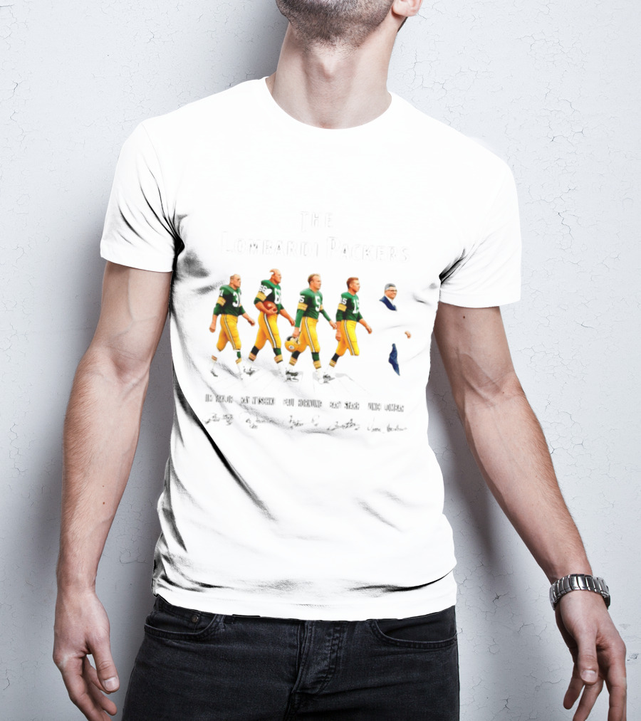 The Lombardi Packers Walking Jim Taylor Ray Nitschke Paul Hornung Bart Starr Vince Lombardi T-Shirt