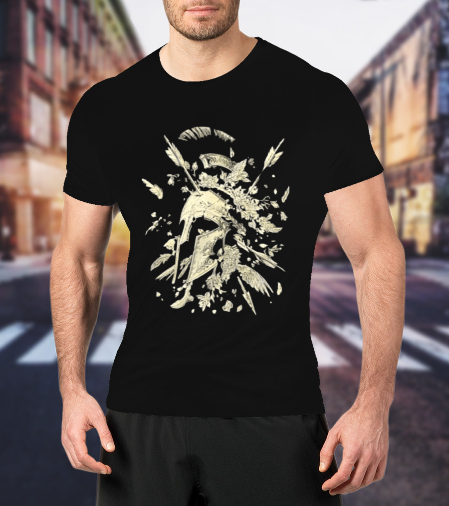 Ancient Greece Helmet With Arrows And Laurel Fragments T-Shirt
