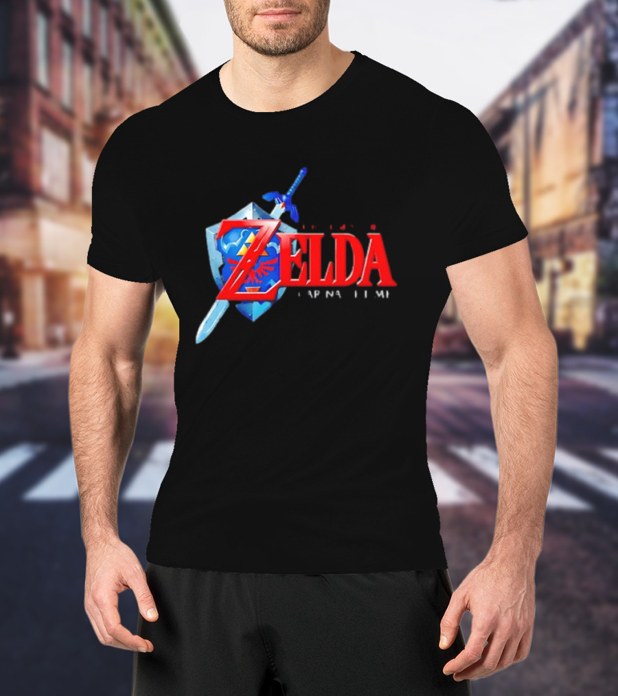 The Legend Of Zelda Ocarina Of Time Shield Sword T-Shirt