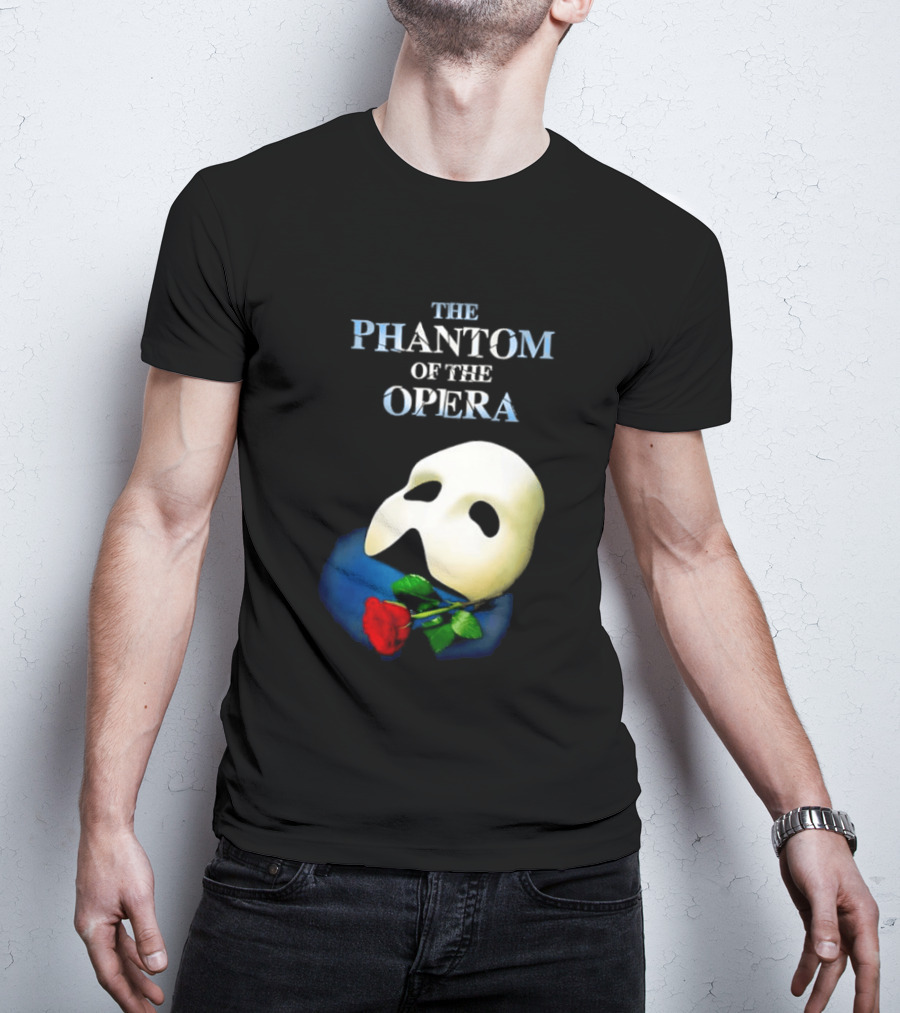 The Phantom Of The Opera Mask With Red Rose T-Shirt