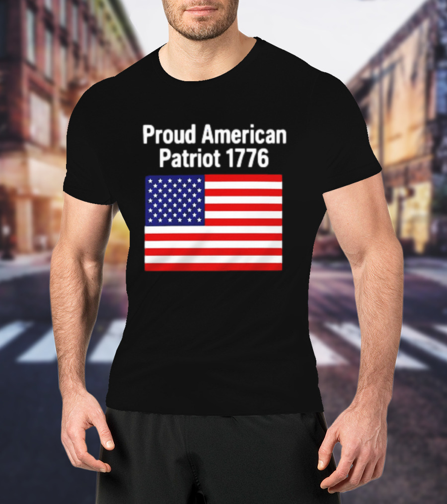 Proud American Patriot 1776 USA Flag T-Shirt