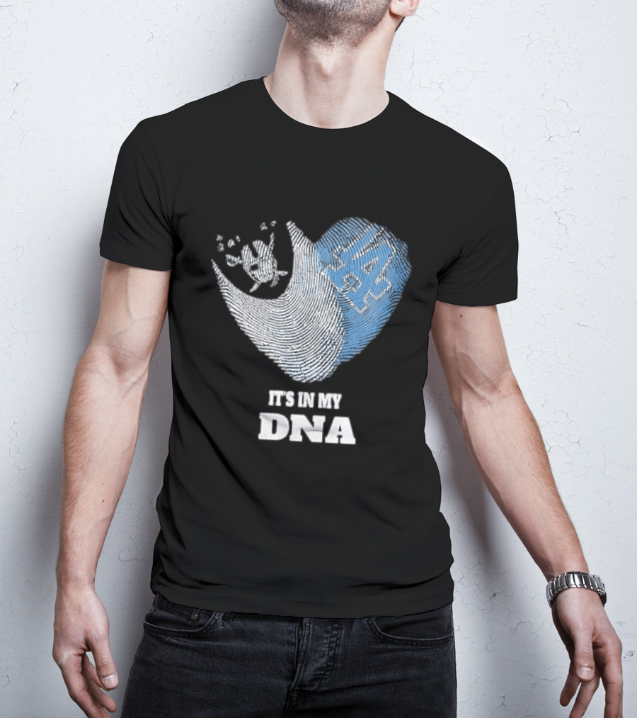 Los Angeles Raiders Dodgers Fingerprint Heart It's In My DNA T-Shirt