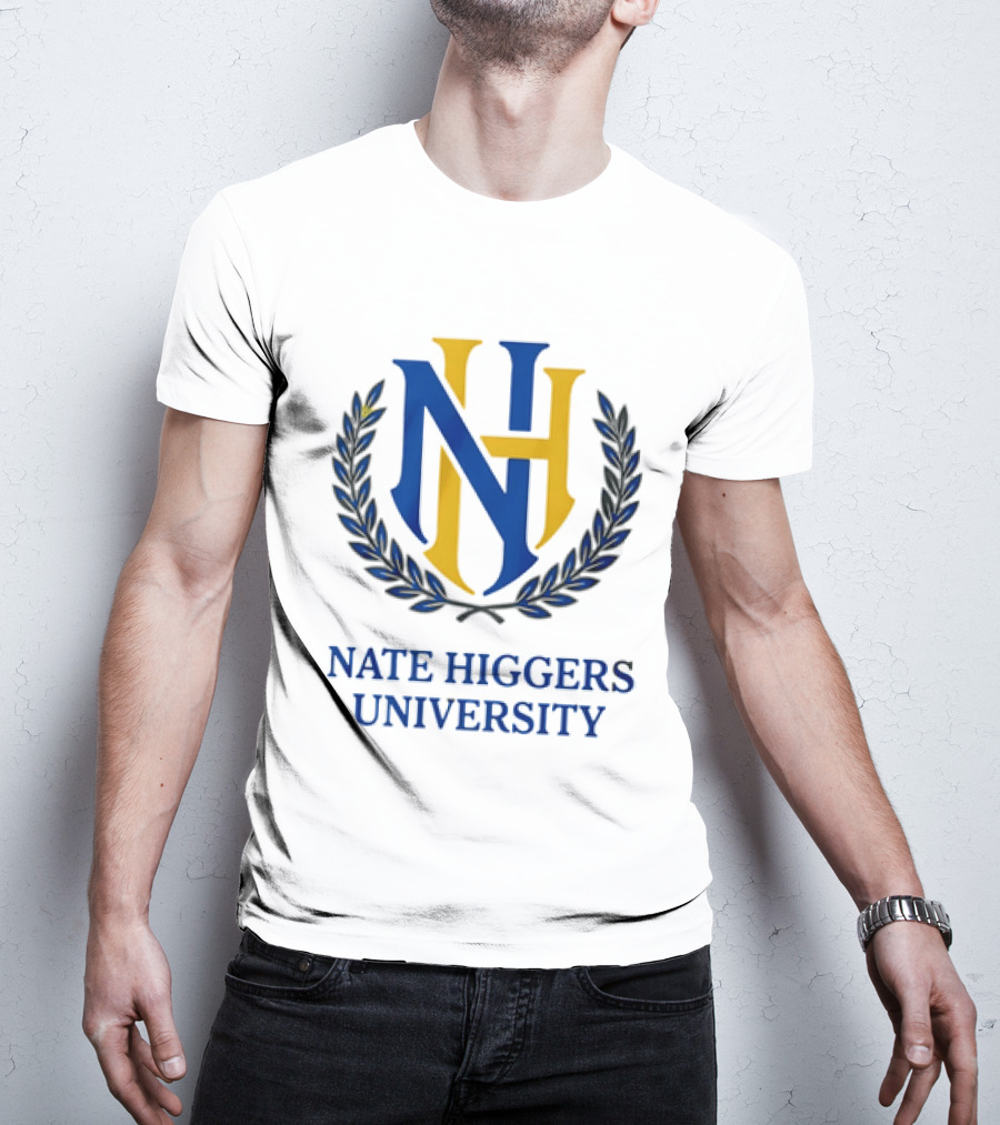 Nate Higgers University NH Crest And Laurel T-Shirt