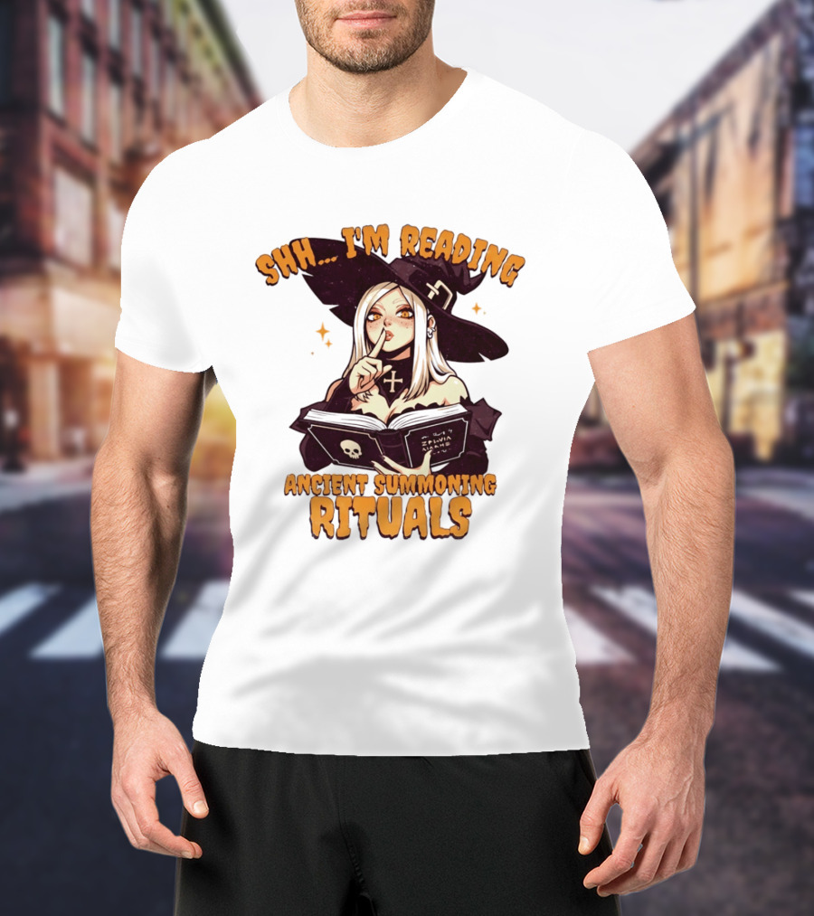 Shh I'm Reading Ancient Summoning Rituals Witch Gothic Spellcaster T-Shirt